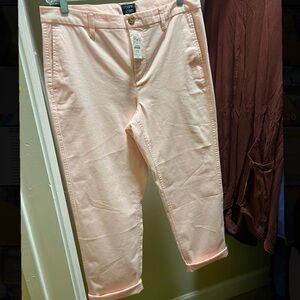 J. Crew Pink High Rise Girlfriend CHINO